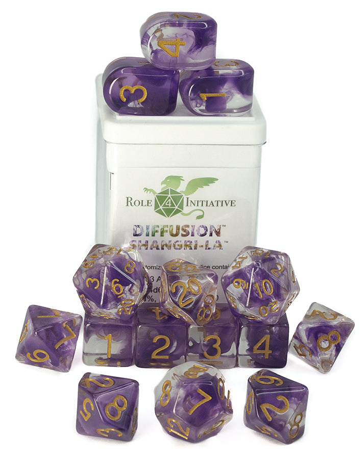 Polyhedral Dice: Diffusion Shangri-La - Set of 15 | Elderwoods
