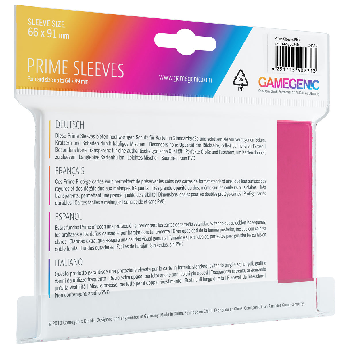 Gamegenic: Prime Sleeves Pink