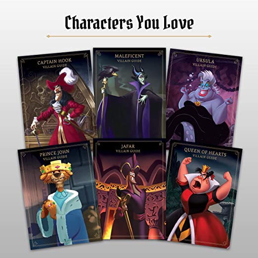 Disney Villainous board game character boards and game components