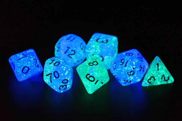Sirius Dice: RPG Dice Set (7): Frosted Glowworm