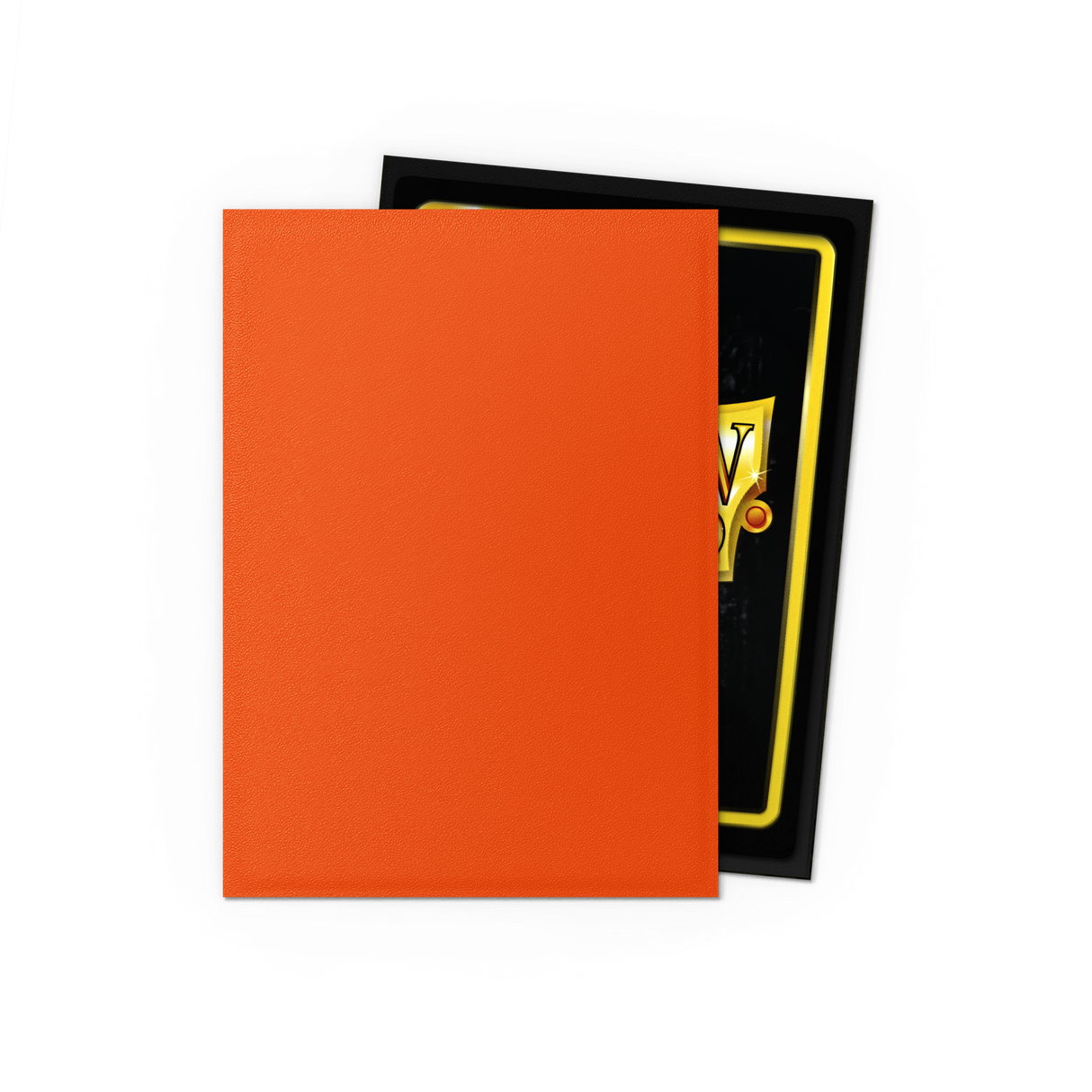 Dragon Shield Ember - Dual Matte Sleeves - Standard Size showing orange sleeves with black interior