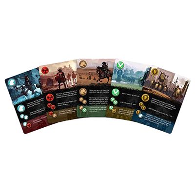 A War of Whispers gameplay setup with game board