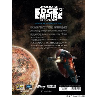 Star Wars - Edge of the Empire RPG: Core Rulebook RPG back cover with game details