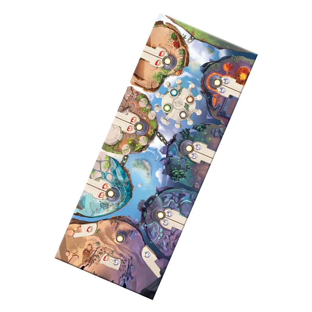 Dice Forge gameplay setup with dice crafting and resource collection elements