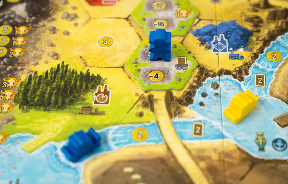 Boonlake detailed game pieces and resource cards