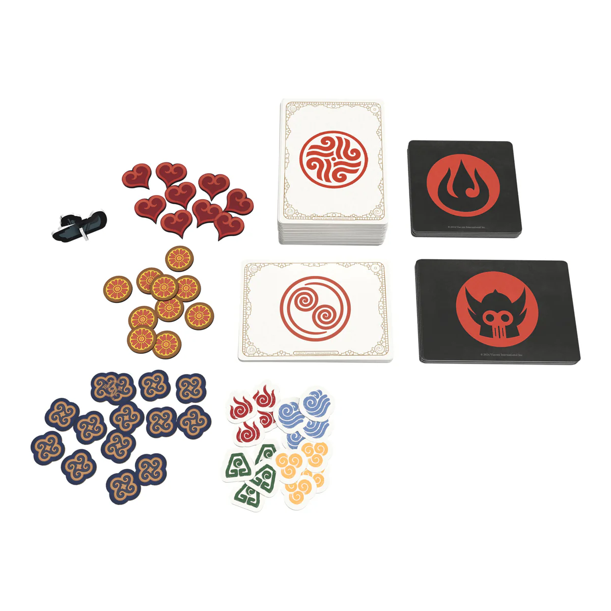 Avatar The Last Airbender Aang's Destiny all game components featuring Team Avatar's journey