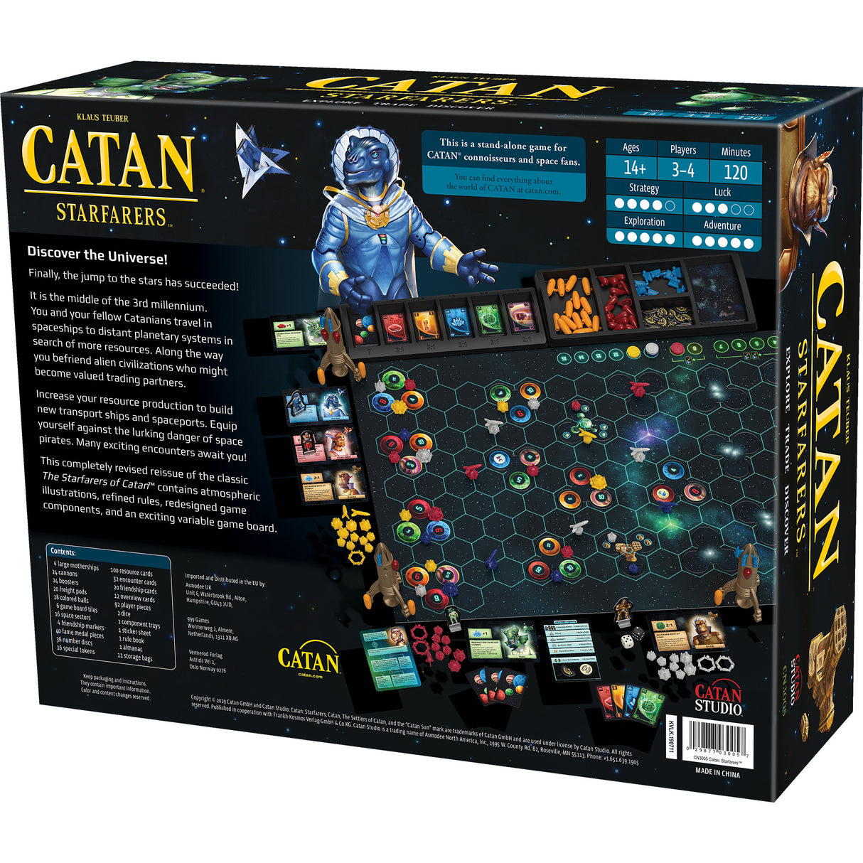 Catan Starfarers 2nd Edition space exploration board game box details