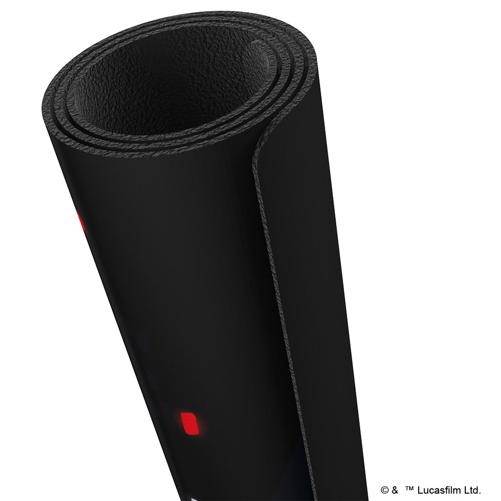 Star Wars Unlimited: Mandalorian Playmat with close-up of rolled edges