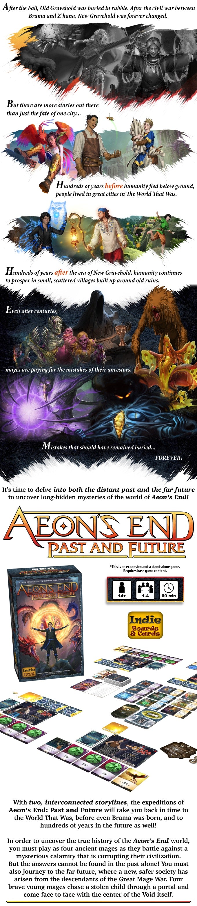 Aeon's End DBG: Past and Future Expansion game components and mage cards