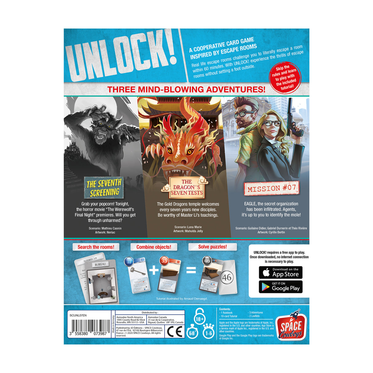 Unlock!: Epic Adventures board game cards and components