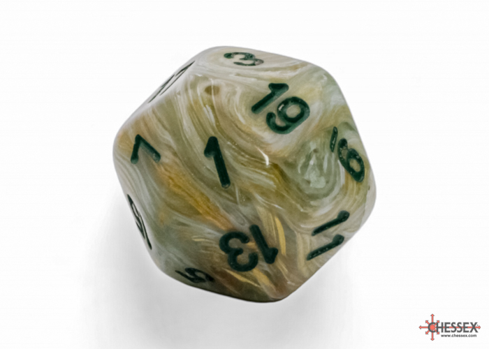 Chessex - Mega-Hedral Marble Green/Dark Green 7-Die Set d20 die