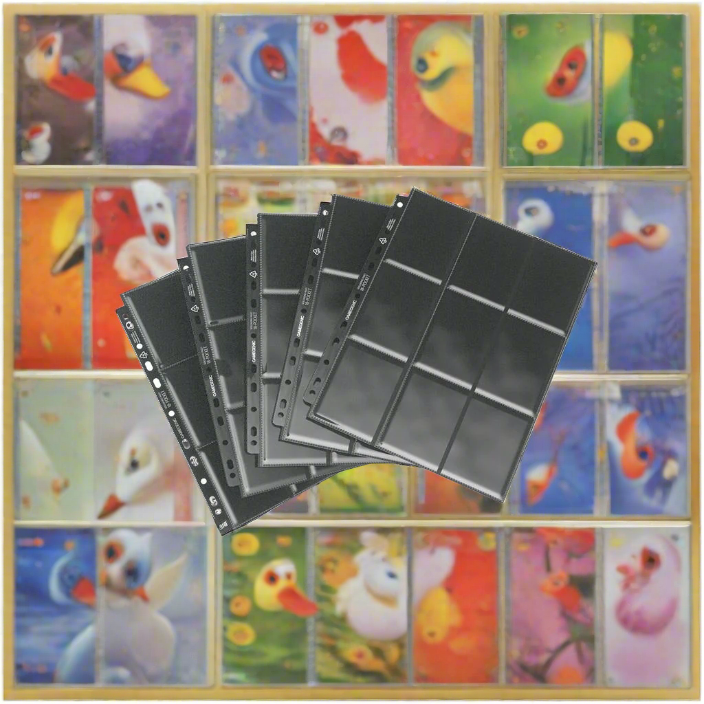 18-Pocket Pages Side-Loading - Black (10 pages) with cards