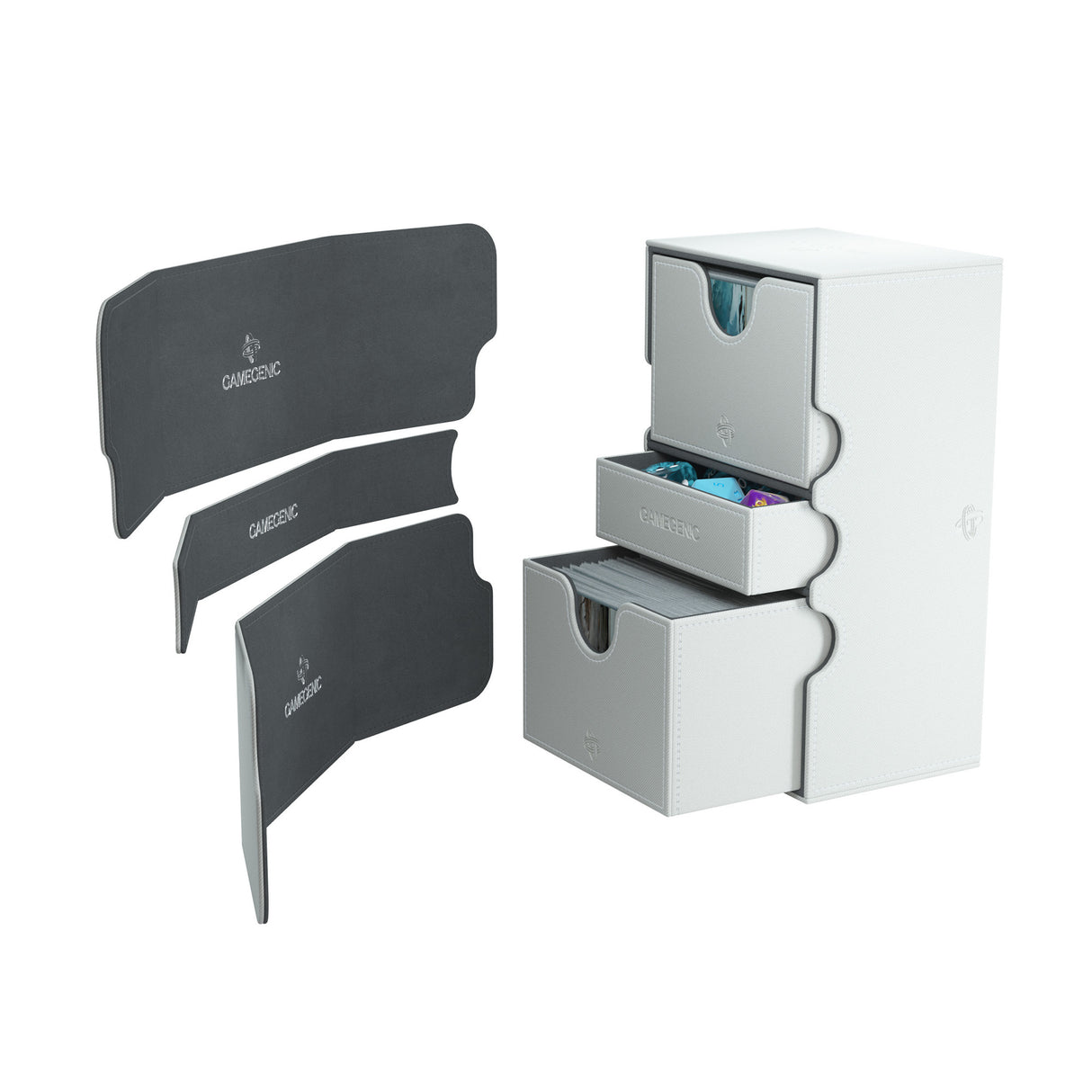 Gamegenic: Stronghold Deck Box 200+ White interior compartments