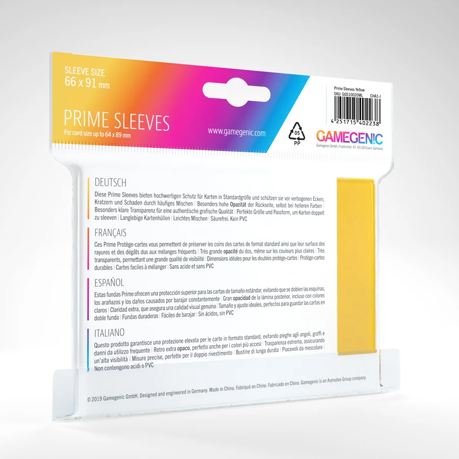 Gamegenic: Prime Sleeves Yellow