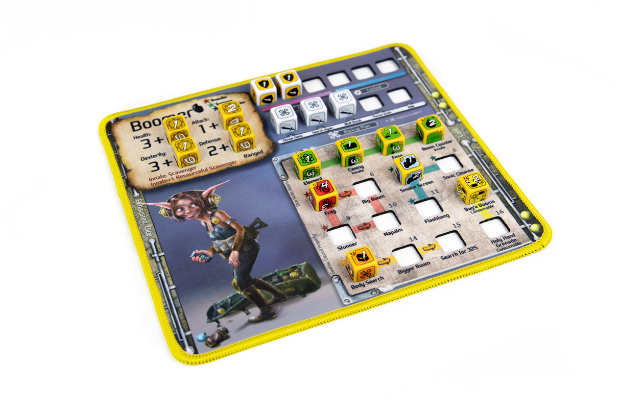 Too Many Bones character cards and skill dice set