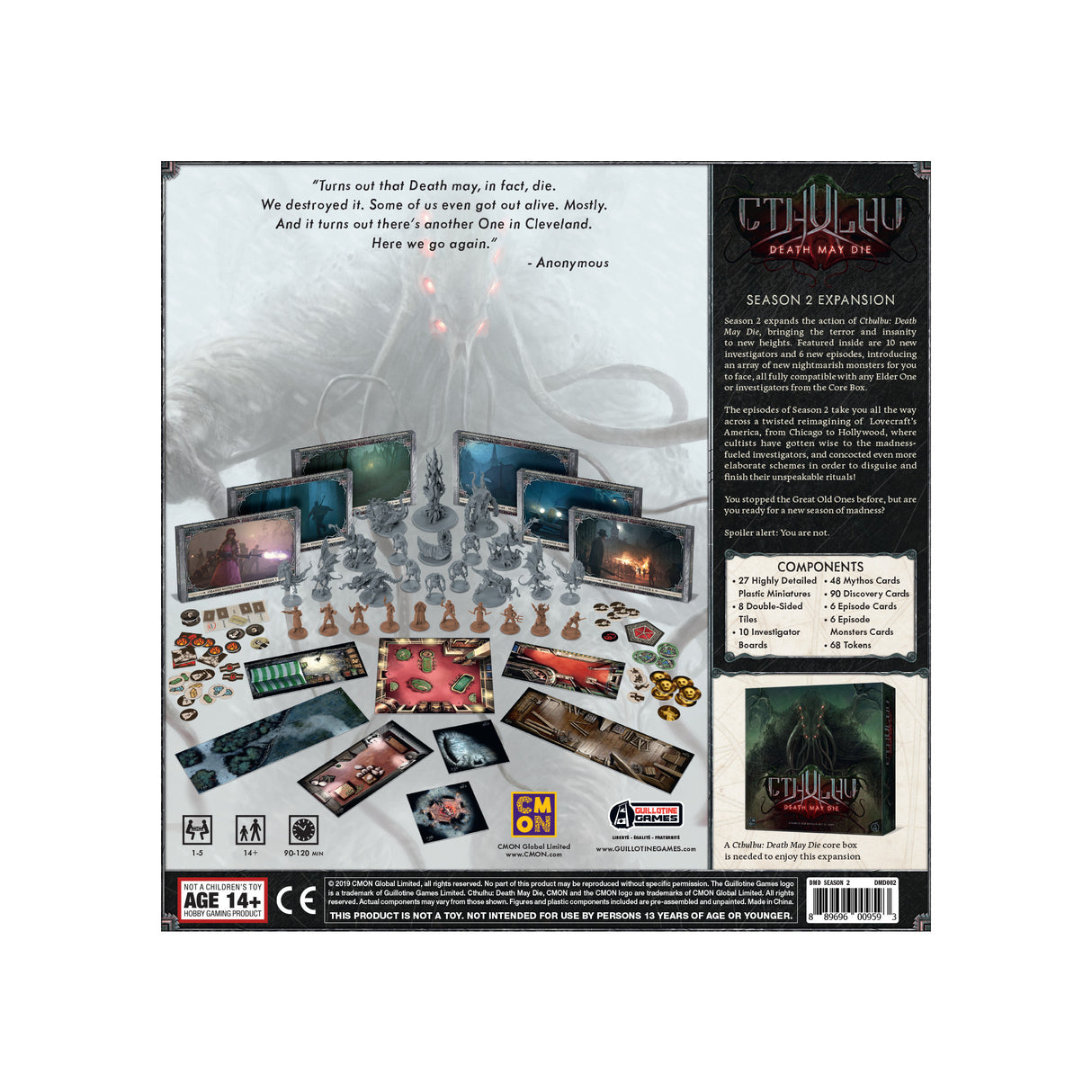 Cthulhu: Death May Die: Season 2 game components