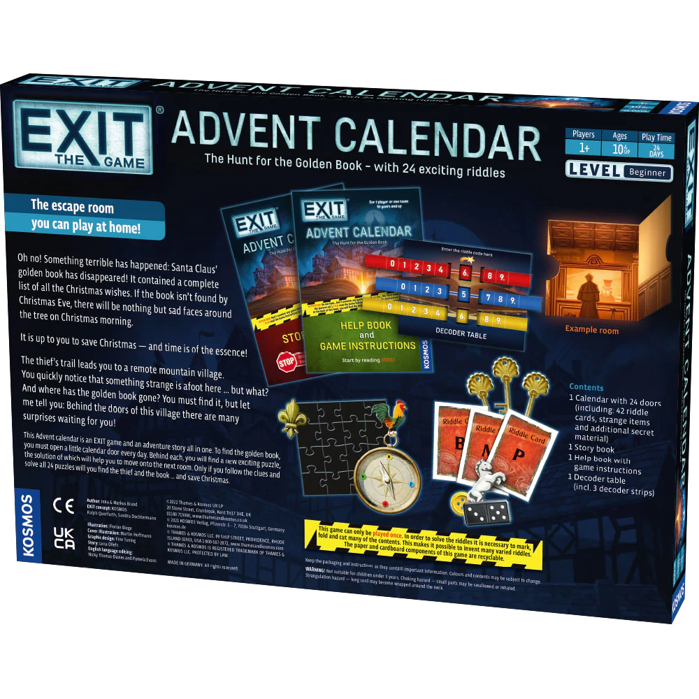 Exit Advent Calendar Hunt for the Golden Book