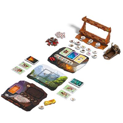 Paleo gameplay setup with player boards