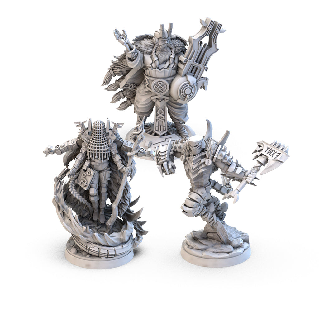Lords of Ragnarok Core Box detailed miniatures and faction pieces