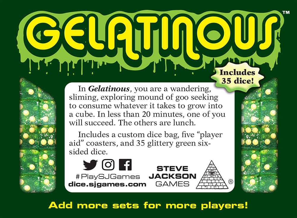 Gelatinous with detailed card artwork and mechanics