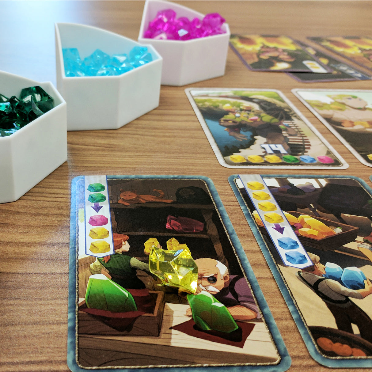 Century: Golem Edition board game components and crystals