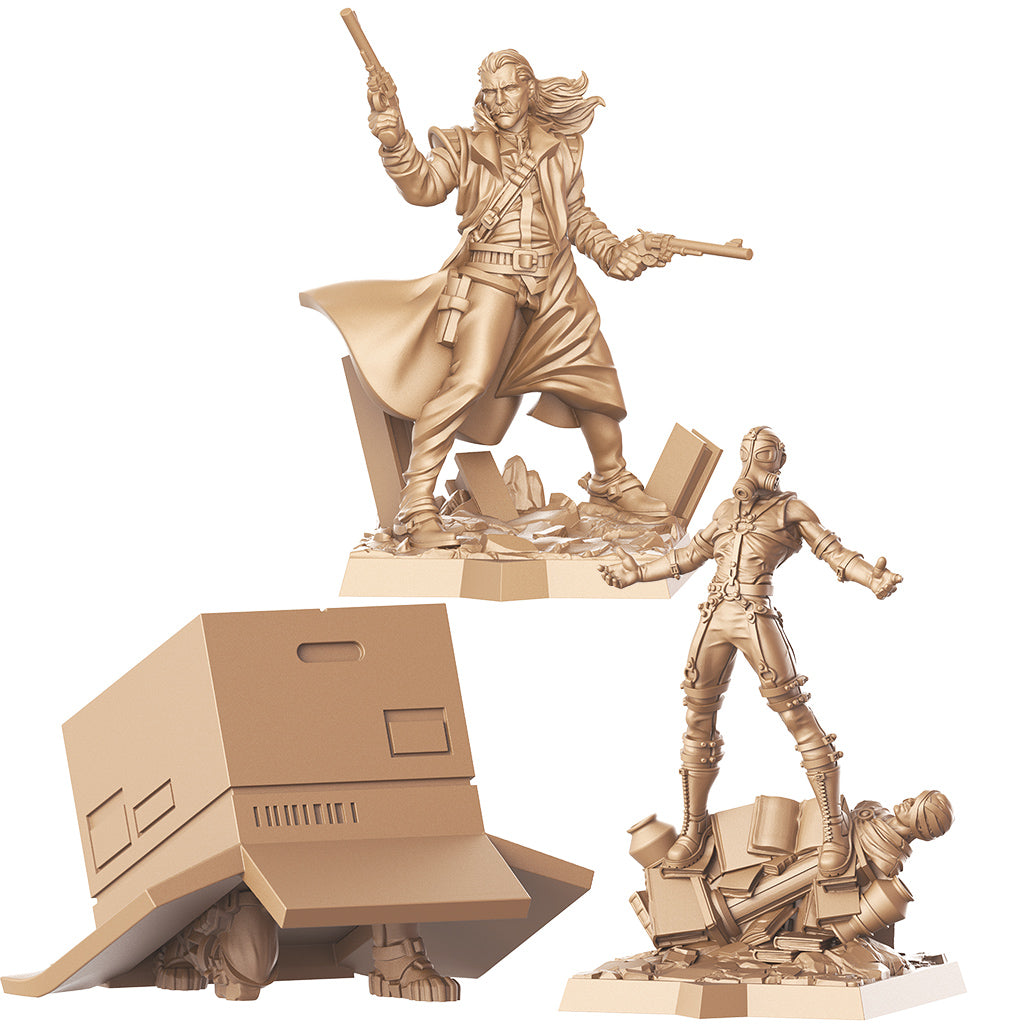 Metal Gear Solid miniatures including Solid Snake and enemies