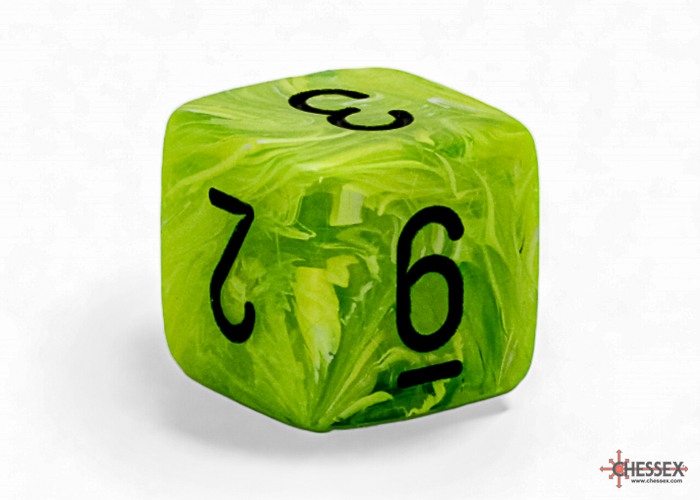 Chessex - Mega-Hedral Vortex Bright Green/Black 7-Die Set d10 die