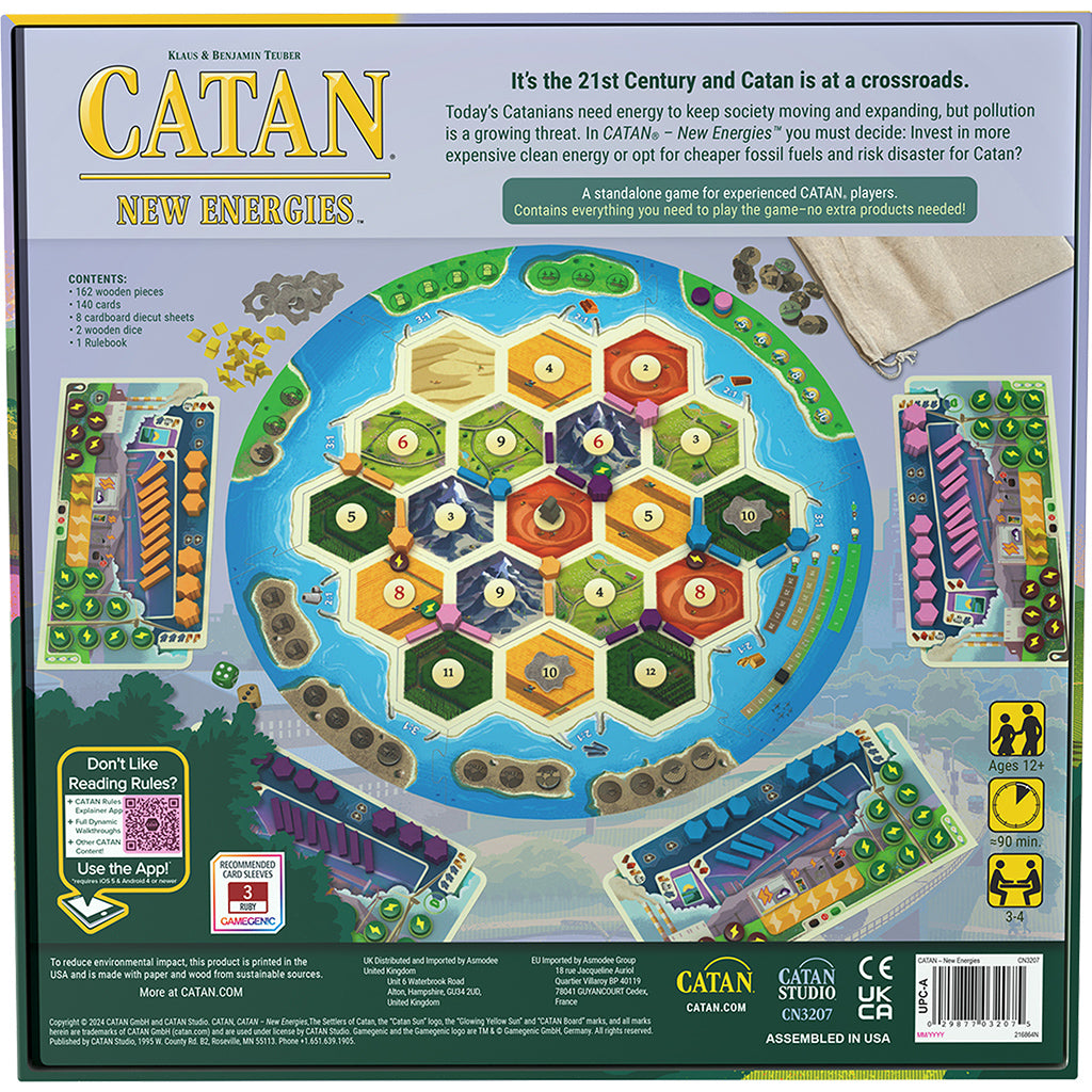 Catan - New Energies detailed game pieces and resource cards