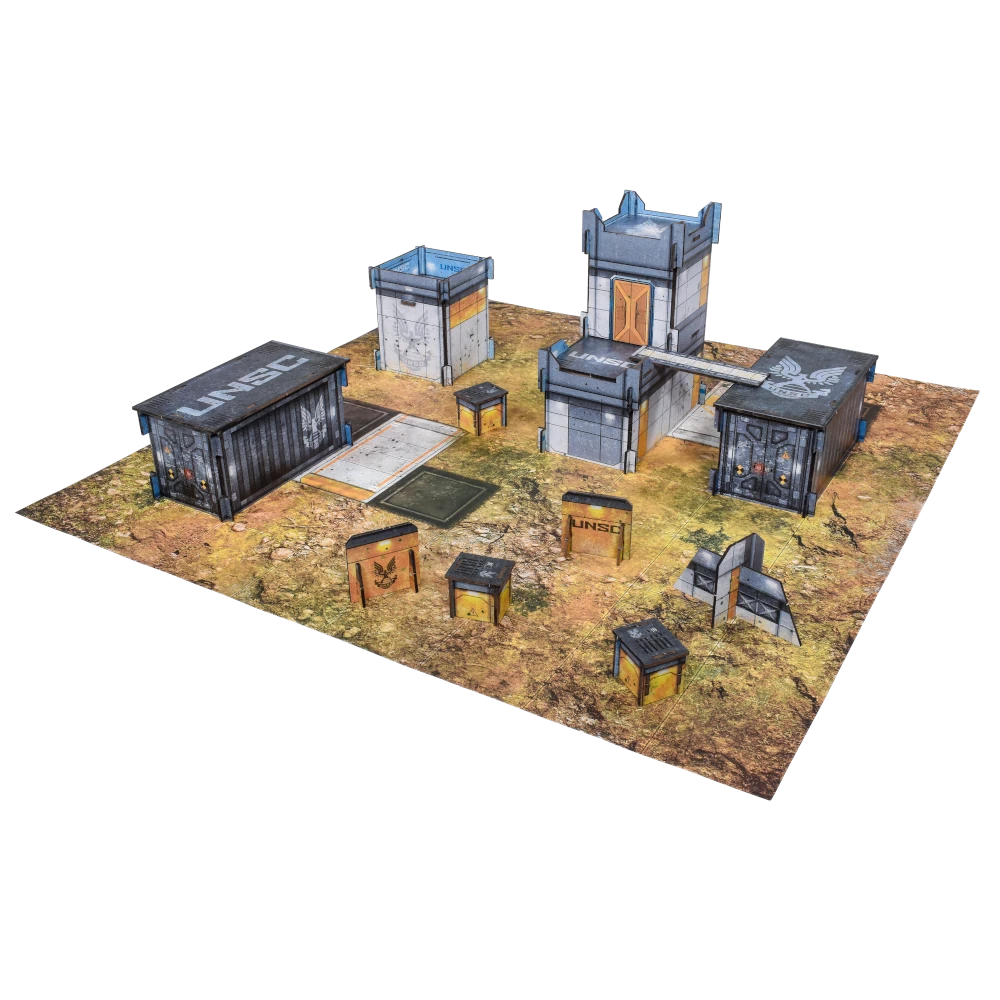 Halo Flashpoint Spartan Edition game setup with modular terrain