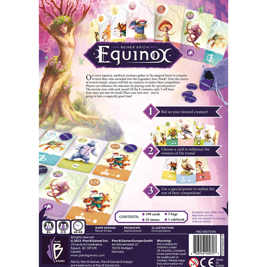 Equinox: Purple Version board game gameplay setup