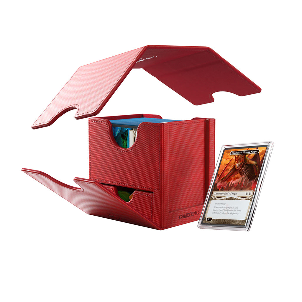 Sidekick PRO 100+ XL Deck Box - Red open with card storage