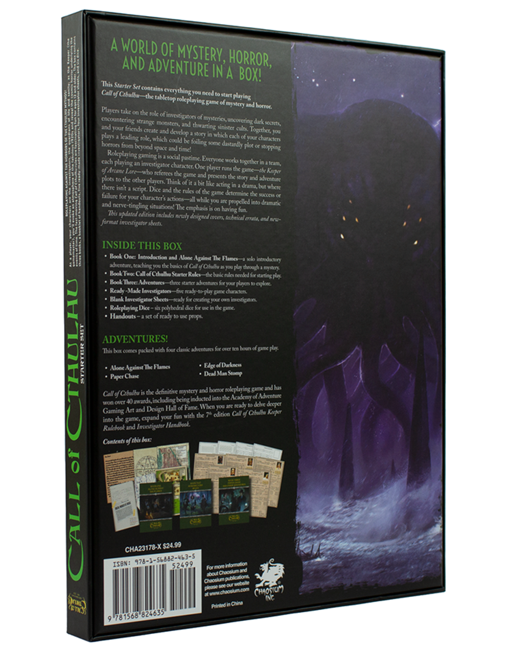 Call of Cthulhu RPG: 7th Edition Starter Set RPG box contents and components