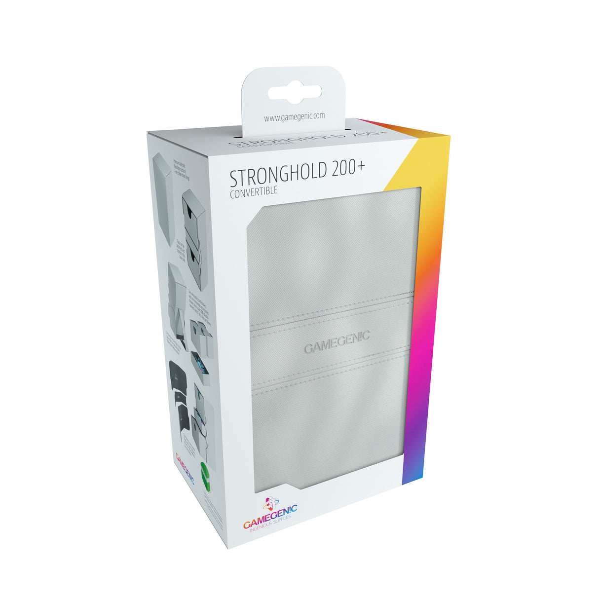 Gamegenic: Stronghold Deck Box 200+ White side profile