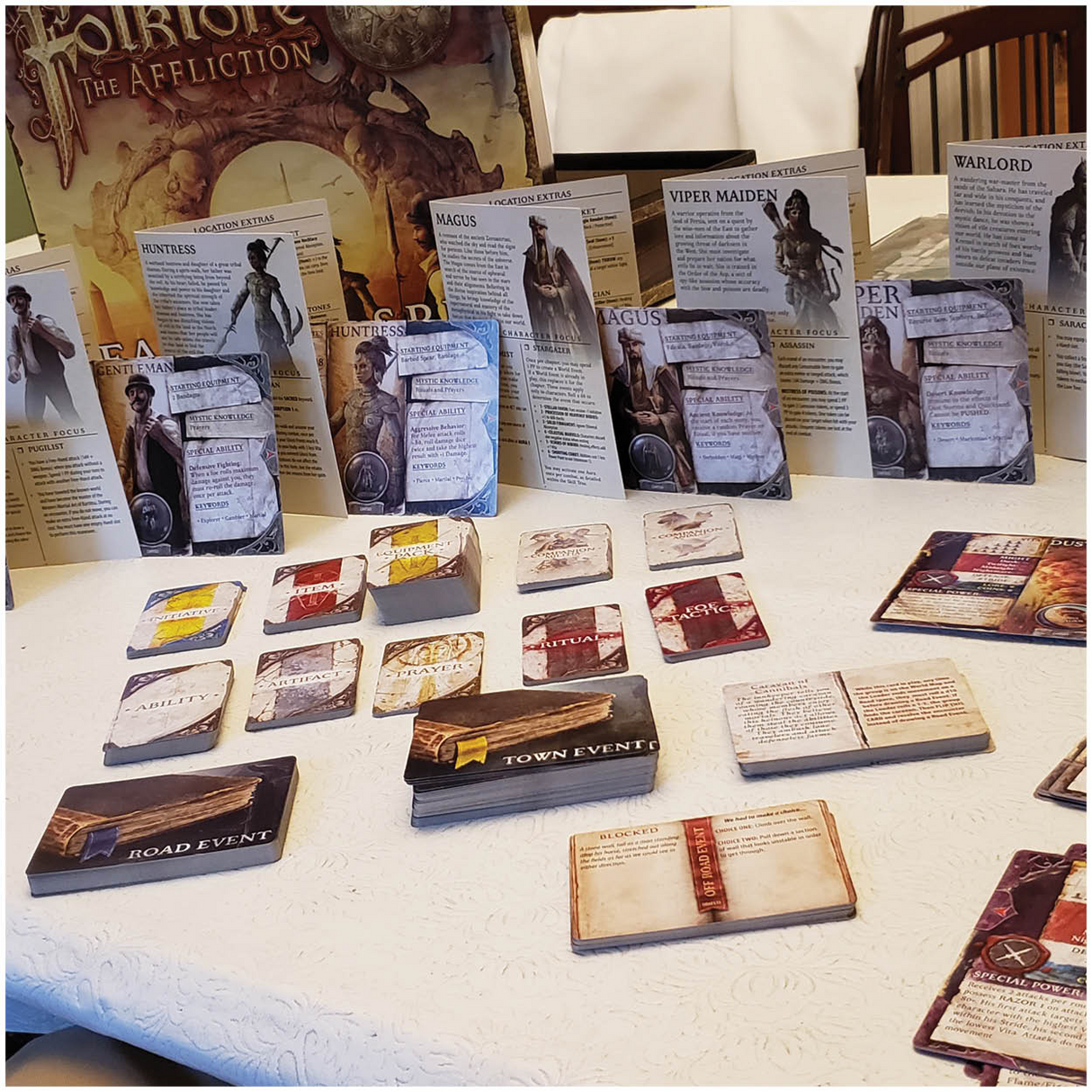 Folklore 2E: The Affliction - Fall of the Spire (Expansion) board game detailed miniature showcase