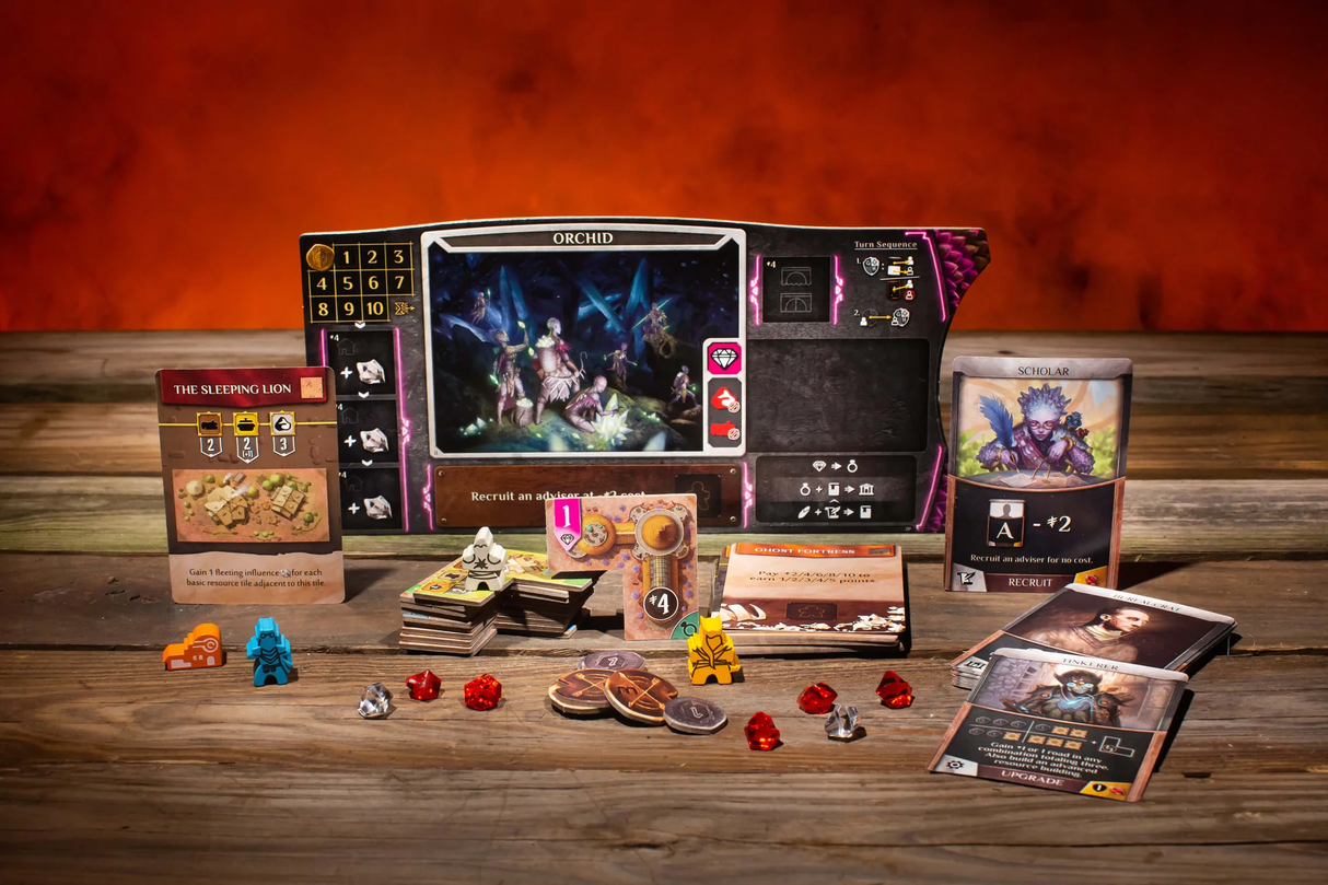 Gloomhaven: Founders of Gloomhaven gameplay setup with city board