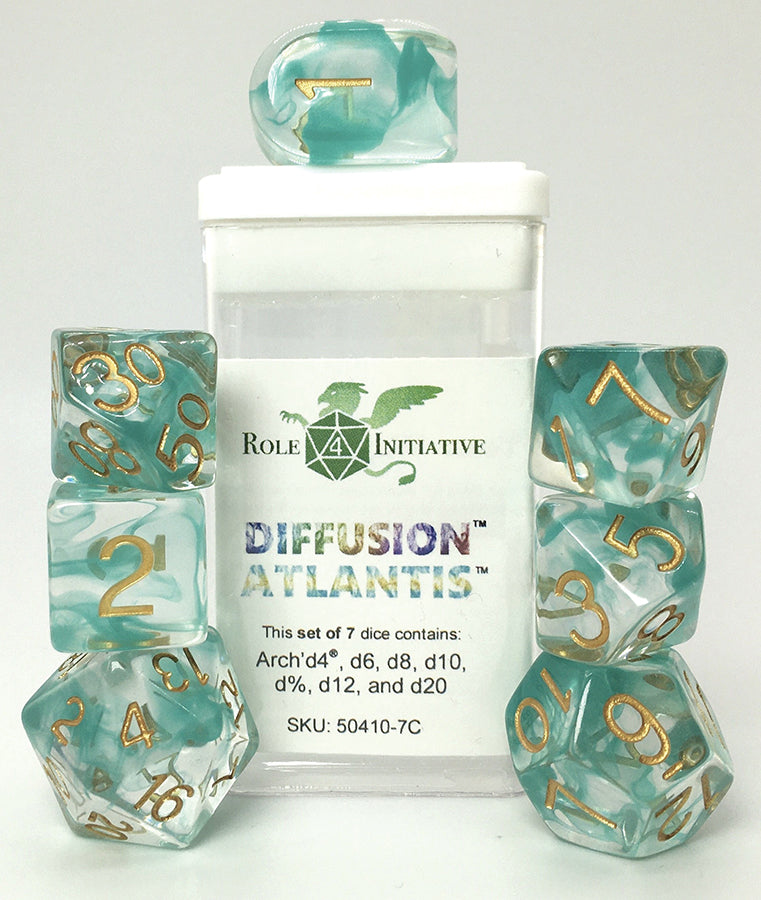 Polyhedral Dice: Diffusion Atlantis - set of 7 | Elderwoods