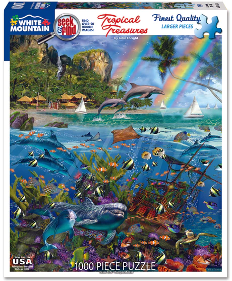Tropical Treasures Seek & Find - 1000 Piece Jigsaw Puzzle White Mountain
