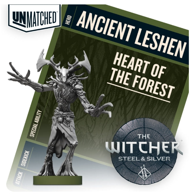 Unmatched: Witcher: Steel and Silver game components and board