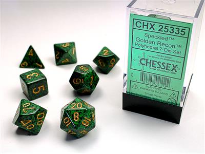 Chessex - Speckled Polyhedral Golden Recon 7-Die Set