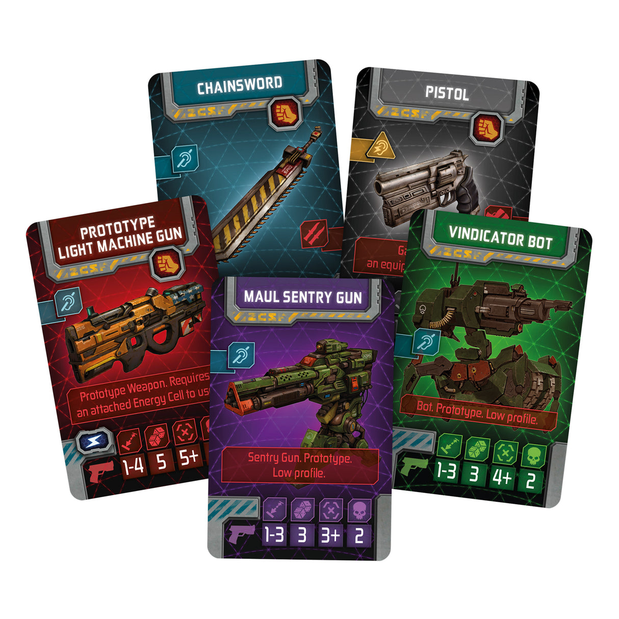 Zombicide: Dark Side weapons cards
