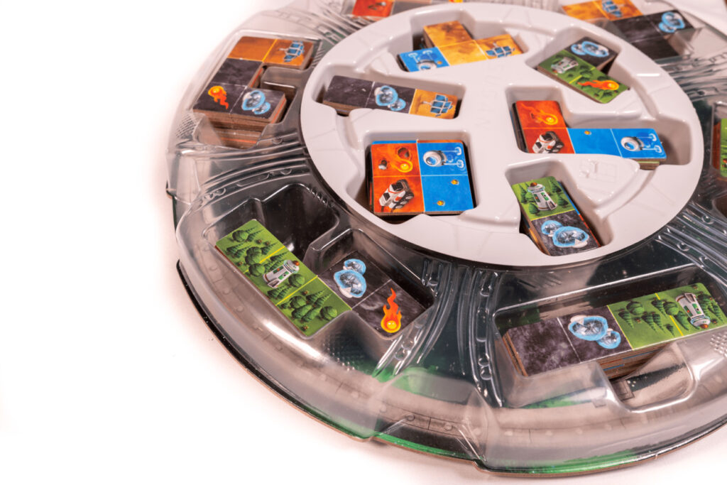 Planet Unknown gameplay setup with polyomino tiles