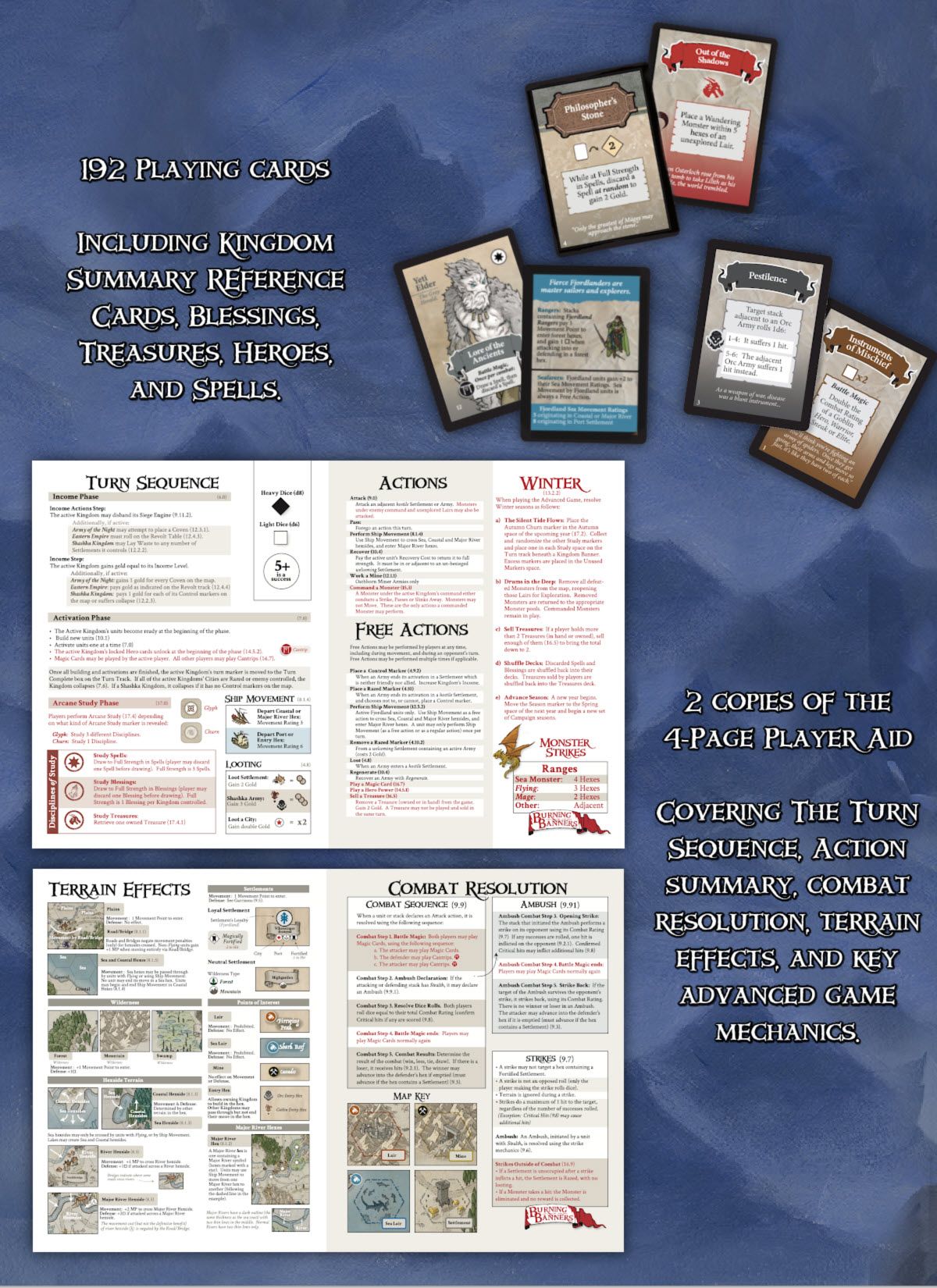 Burning Banners game board with components