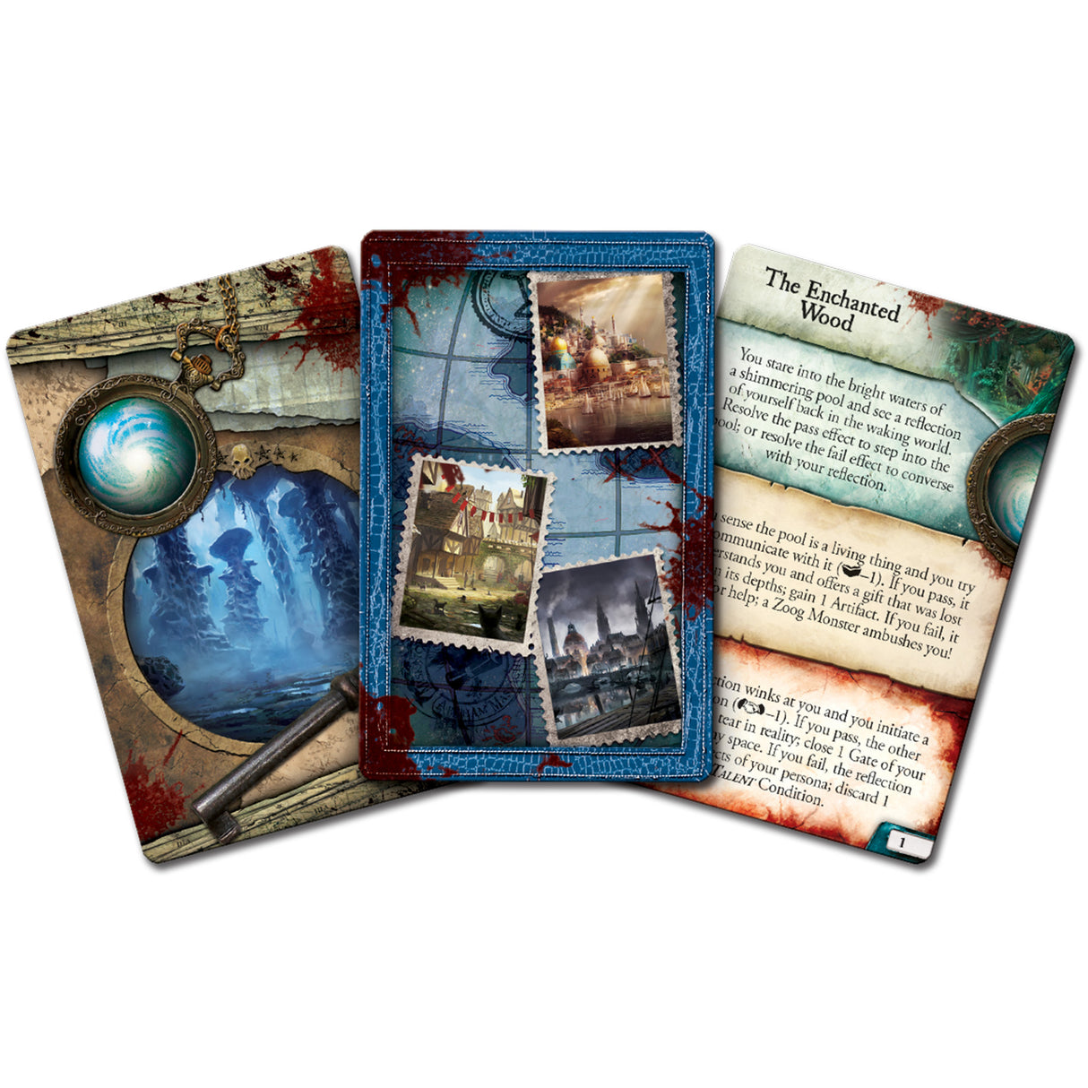 Eldritch Horror The Dreamlands surreal locations and otherworldly encounter cards