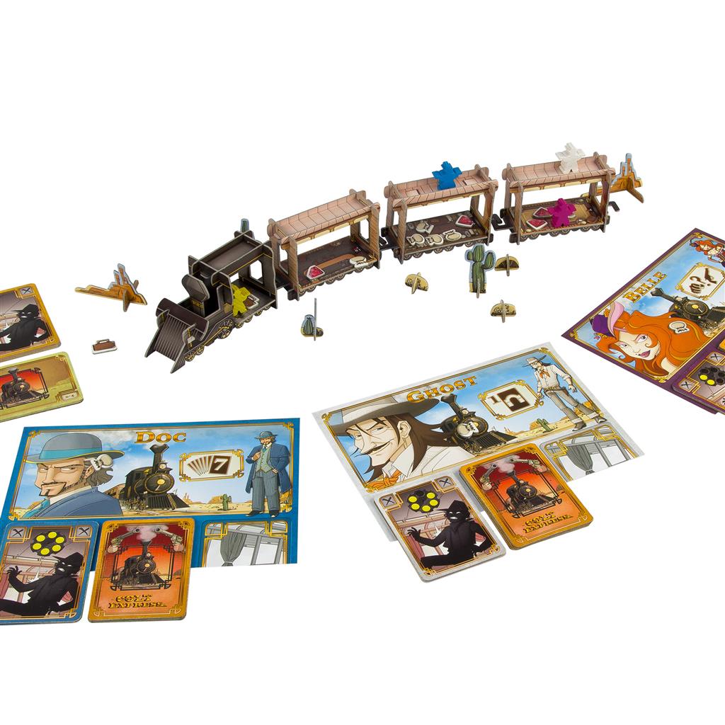 Colt Express action cards and game components