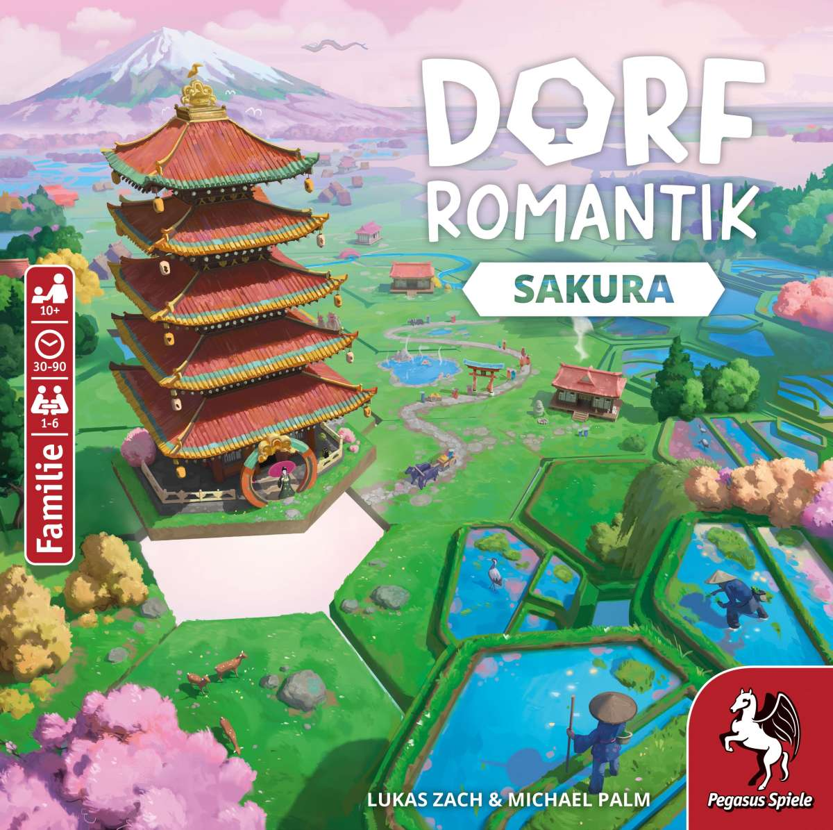 Dorfromantik: Sakura board game box showing Japanese-inspired landscape tile artwork