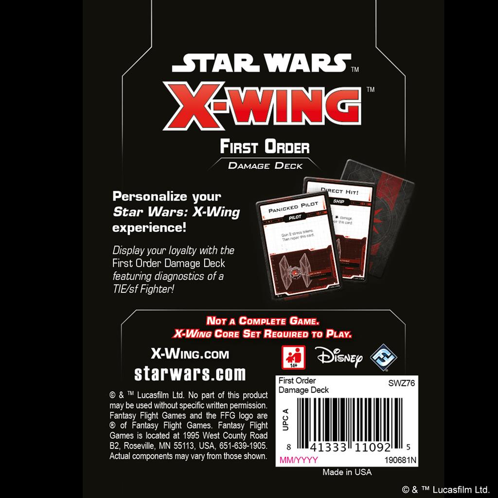 Star Wars X-Wing 2nd Ed: First Order Damage Deck