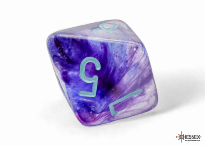 Chessex - Mega-Hedral Nebula Nocturnal/Turquoise Luminary 7-Die Set