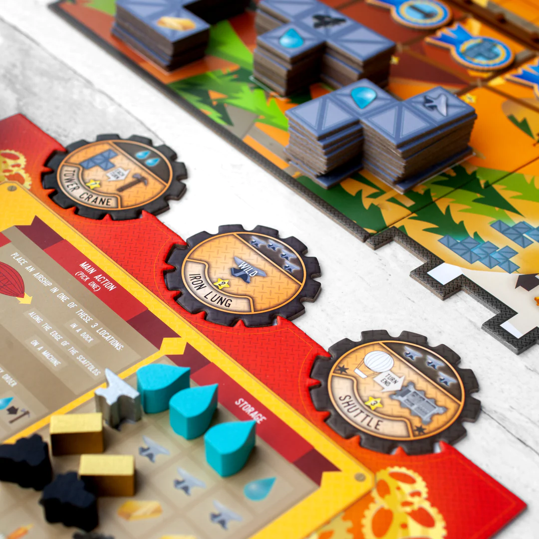 Whistle Mountain gameplay setup with mountain board