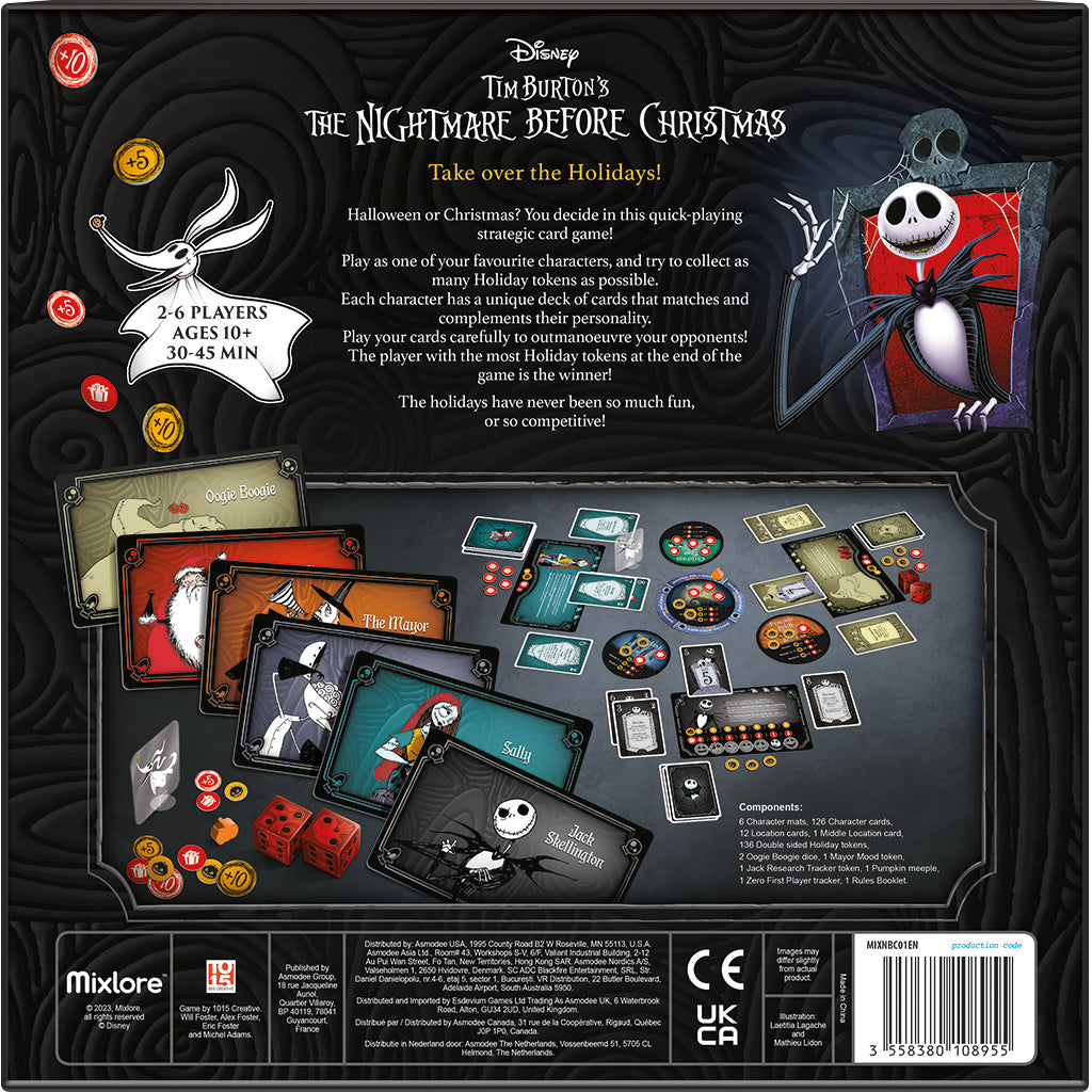 The Nightmare Before Christmas character cards and tokens