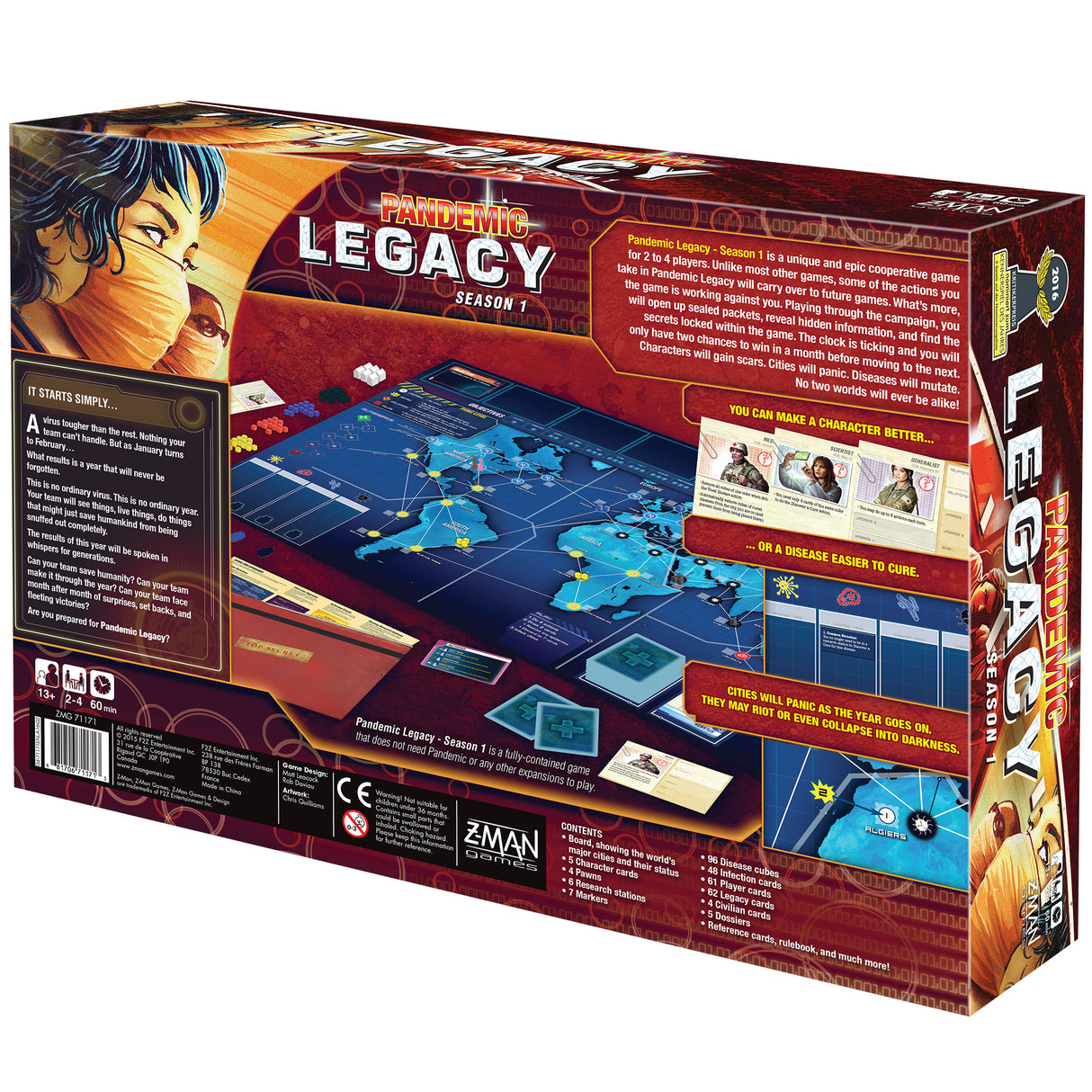 Pandemic: Legacy: Season 1 (Red Edition) detailed back of box